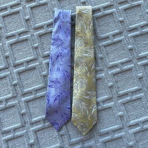 Two Kiton Ties in Lavender and Pale Yellow